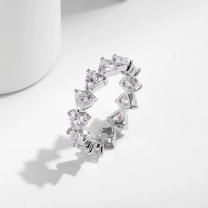 指輪 おしゃれ クリスタル ハート シルバー リング