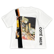 【tshirts216】M size KIMONO & print T-SHIRTS white