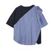 MMD104TEB シャツアシンメトリーTシャツ