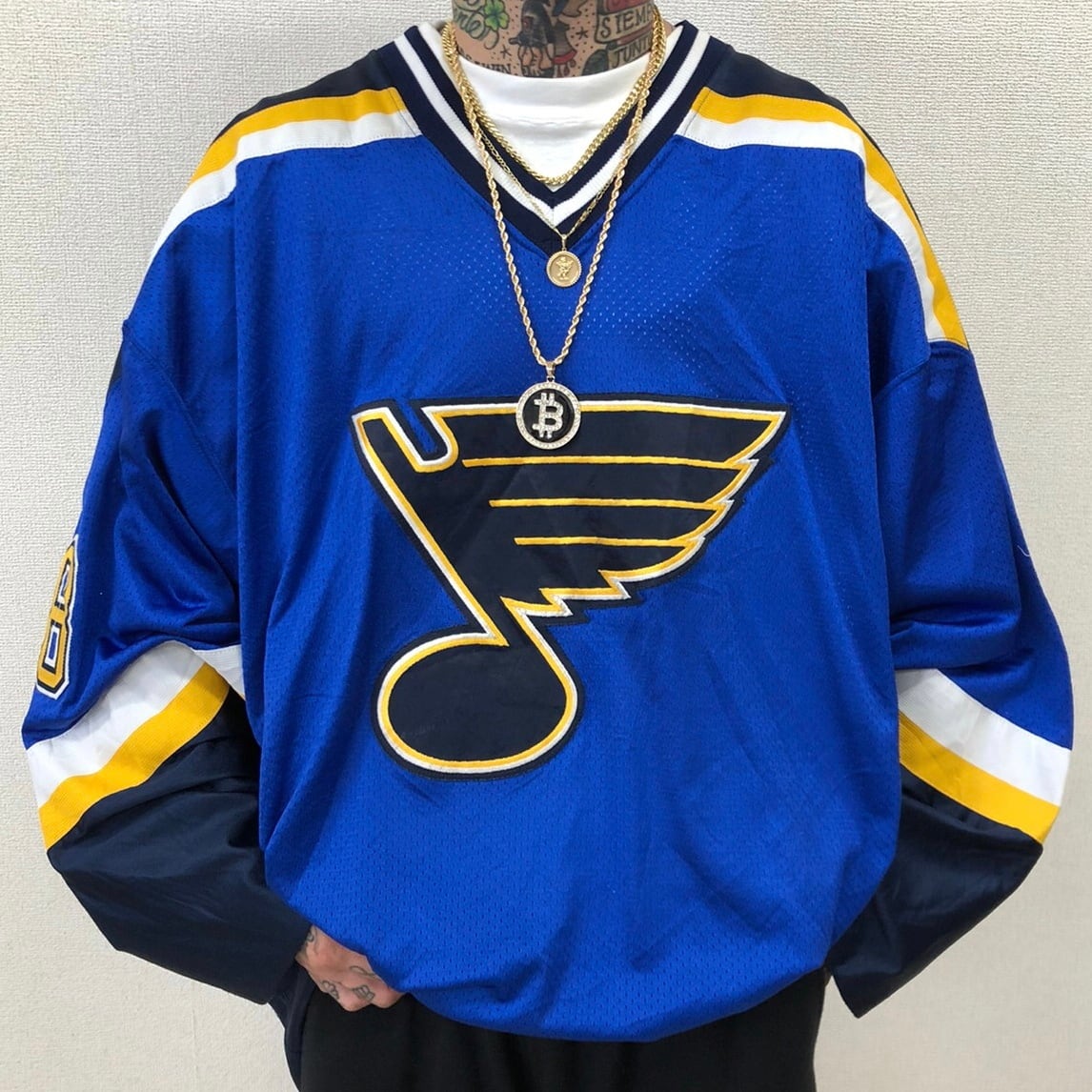 ホッケー タイガー NHL ナイロン 黄色 USA古着 チーム ロゴ ジャケット