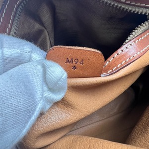 CELINE セリーヌ マカダム ２WAY レザー ショルダーバッグ ブラウン A-14105