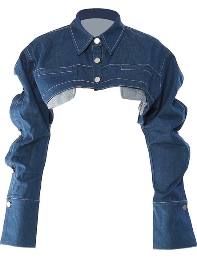 wave sleeve ultra short top