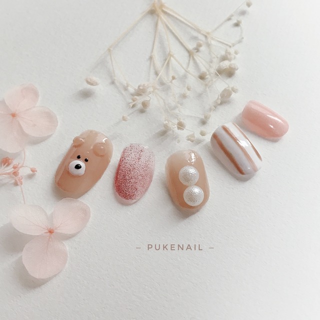Pukeネイル発送無料 No 222 可愛いクマちゃんベージュ V ジェイルネイルチップ ネイルチップ つけ爪 購入ならpuke Nail Pukeネイル発送無料 No 222 可愛いクマちゃんベージュ V ジェイルネイルチップ ネイルチップ つけ爪 購入ならpuke Nail