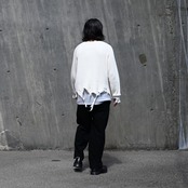 Leh(レー)GANKO別注×damage waffle L/S sweater コーディネート