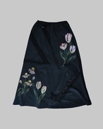 vintage lace skirt purple pansy