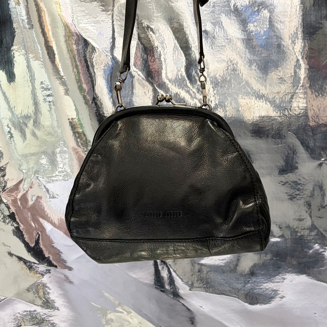 MIUMIU がま口 レザー ショルダーバッグ ミュウミュウ