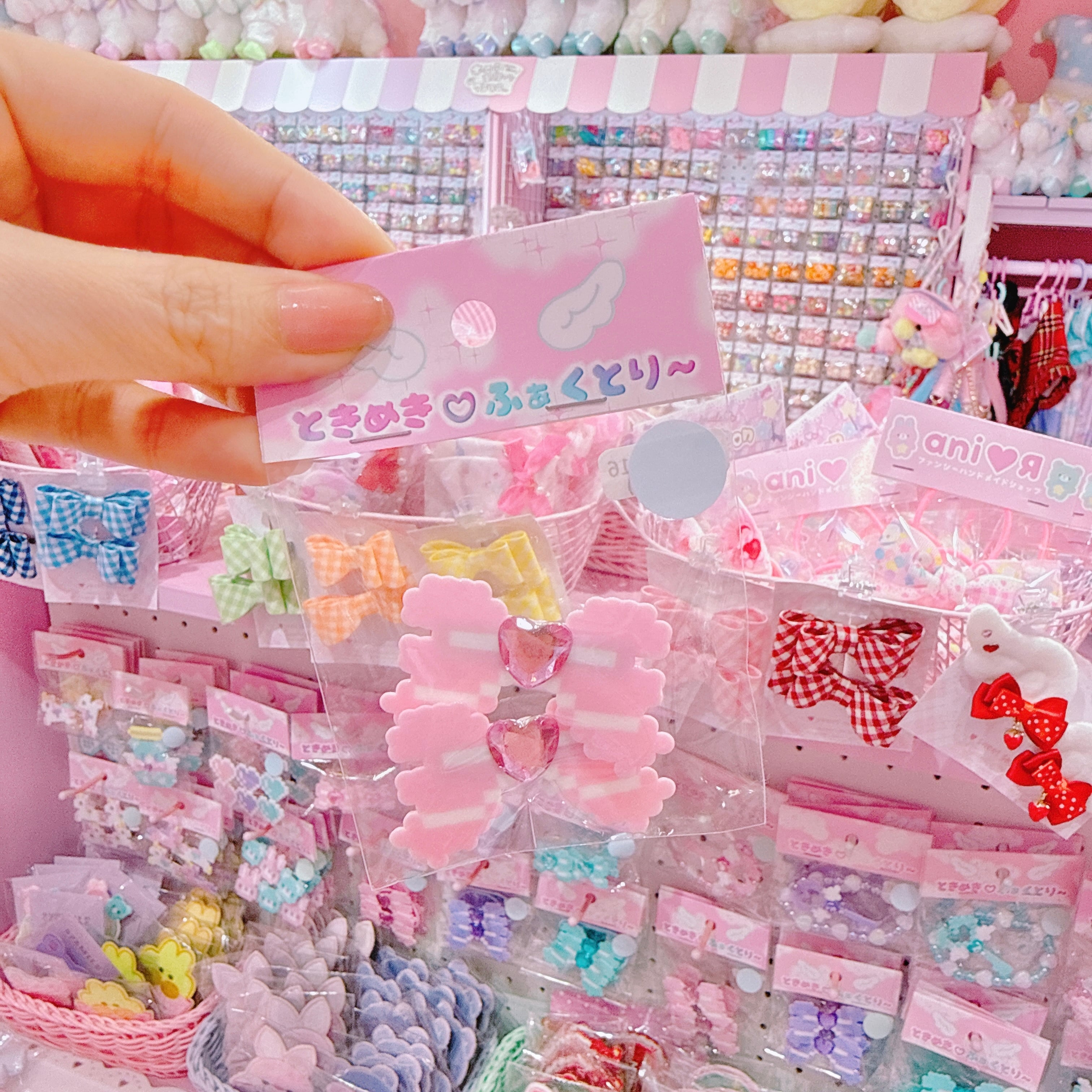 【R1】11-16ハートリボンツインヘアクリップ