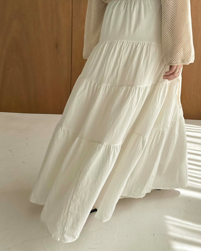 AM350316 cotton tiered volume skirt【残り僅か】