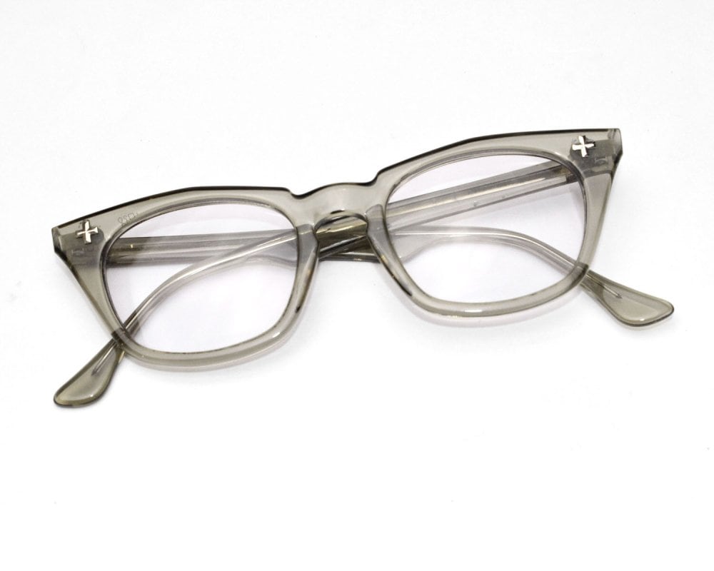 BAUSCH & LOMB Vintage Glasses [1960s-] Safety Cross Hinge Clear 46