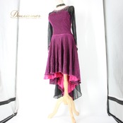 社交ダンス 衣装 ラテン ドレス ワンピース パーティドレス レディース ブラック系 ピンク系 ラインストーン レース 長袖 派手 ステージ衣装 チョーカー付き 光を纏う 結婚式 発表会 おしゃれ フォーマル ダンスイベント ウエスト切替 ゆったり 体型カバー トレンド 人気 デザイン キラキラ 伸縮性 レディースファッション