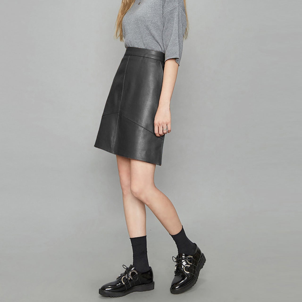 A-line Mini Faux Leather Skirt 00249