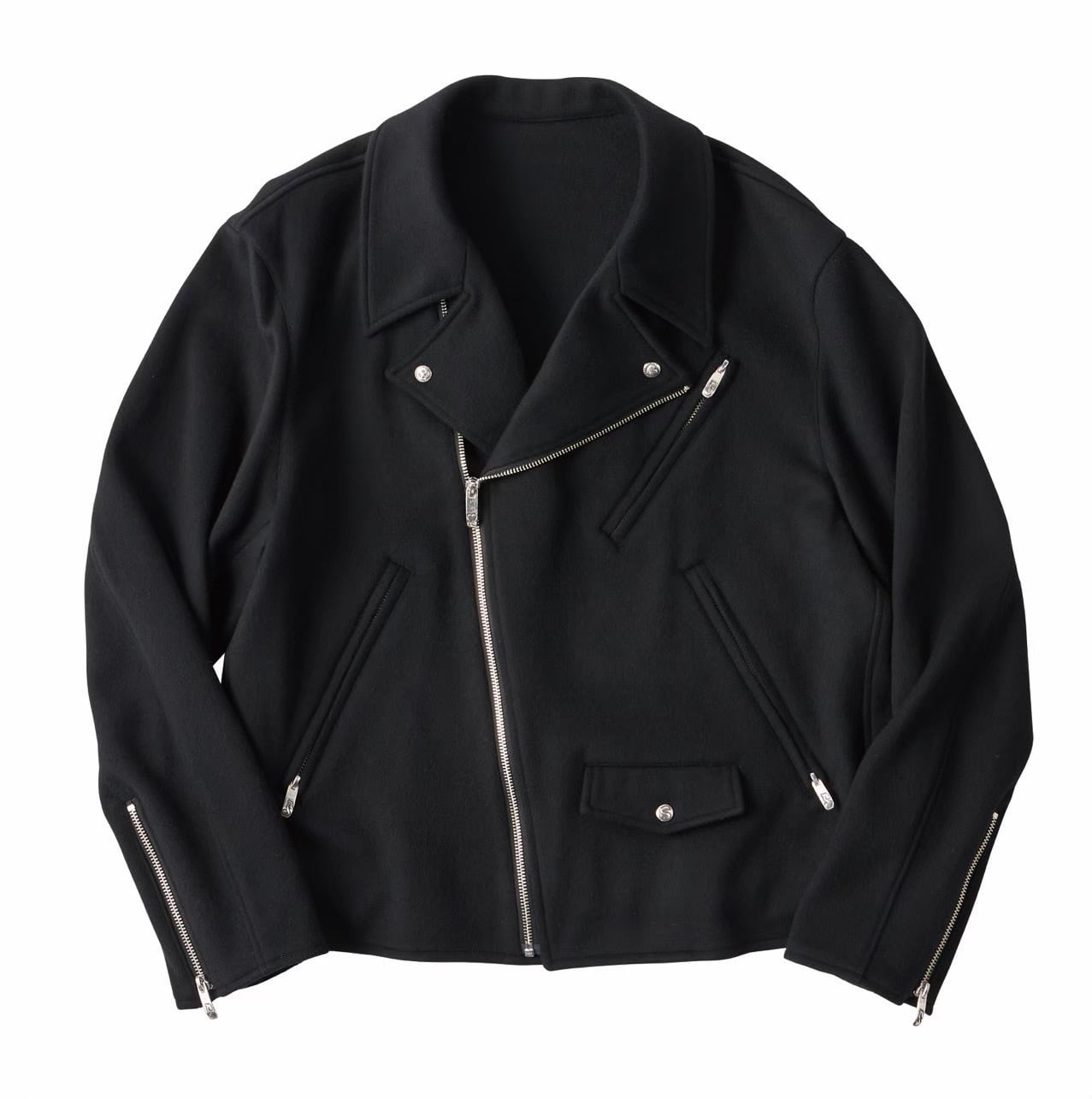 CASHMERE RIDERS JACKET W/LOVE & PEACE SILVER (BABY CASH) -2023AW  