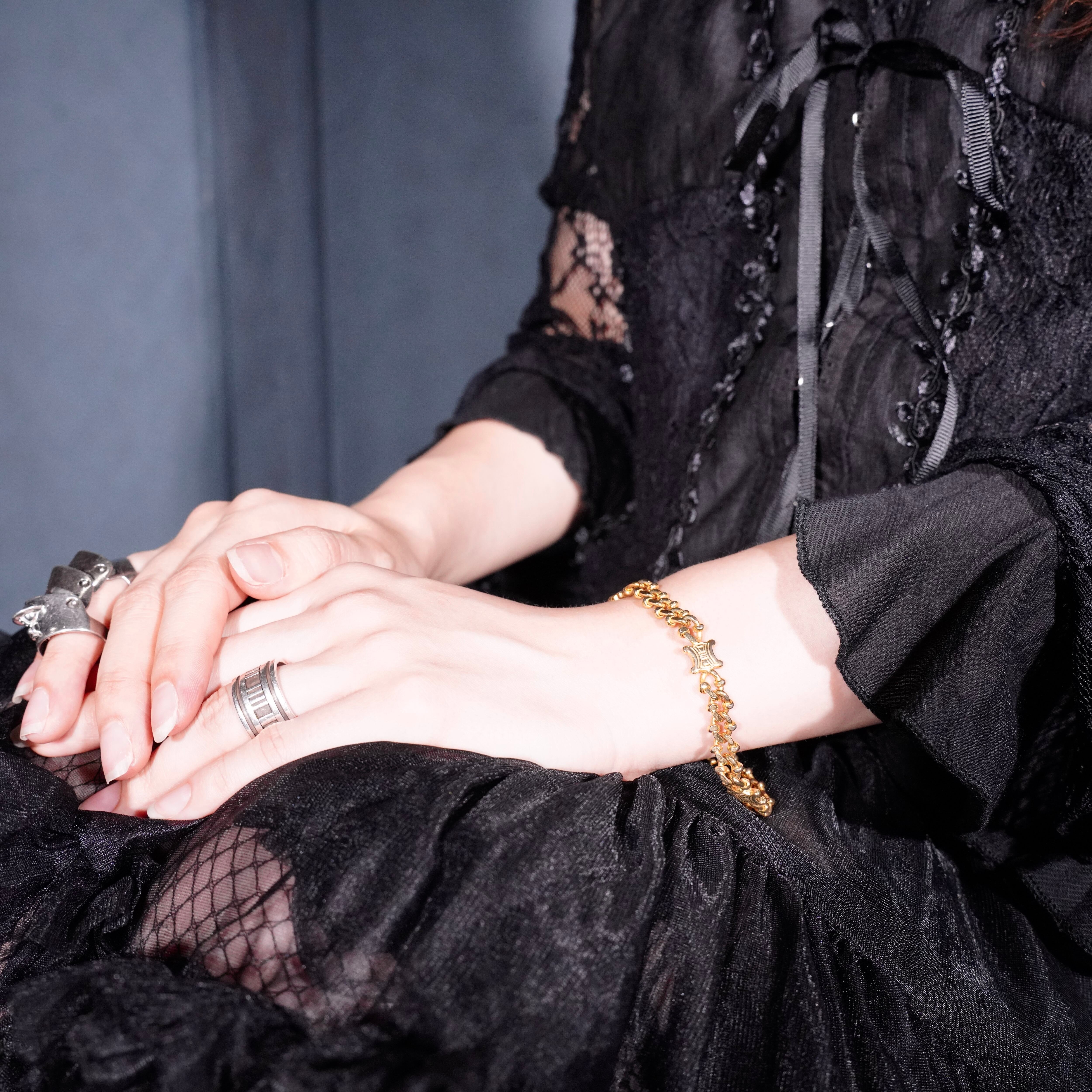 リ*コ様 【極美品】CELINE ブレスレット CELINE LOGO KIHEI GOLD CHAIN DESIGN BRACELET/セリーヌロゴ喜平