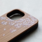 【iPhone15/OUTLET】花見 - 和風 モダンウッドiPhoneケース / 天然木