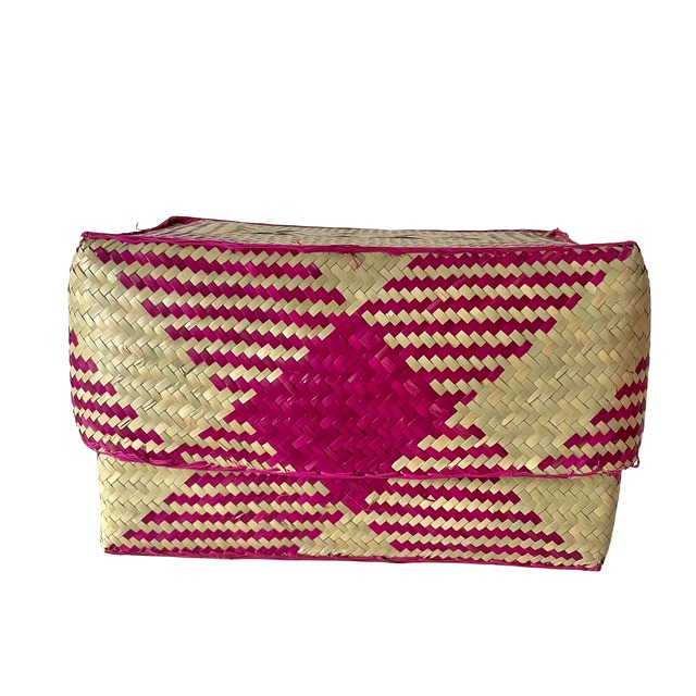 Rectangular colourful basket M w26cm×15cm×h15.5cm四角カラフル蓋付き収納かご