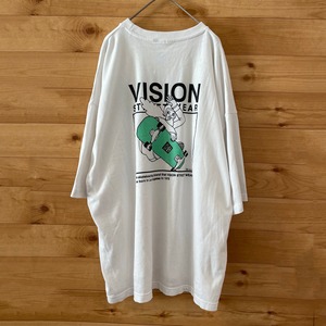 【VISION STREET WEAR】Tシャツ L ワンポイント バックプリント スケートボード US古着