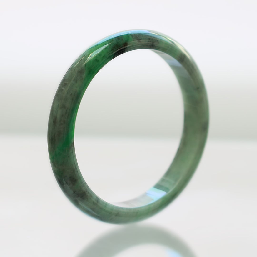 内径 約60mm】 komaru green 翡翠バングル A貨翡翠 jd_bg1547
