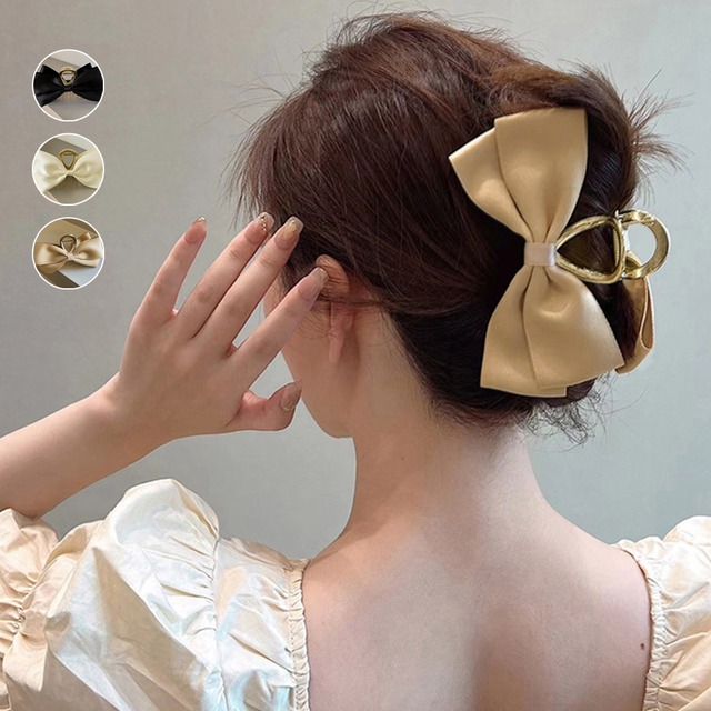 【日本倉庫即納】 ビッグリボン ヘアクリップ レディース春