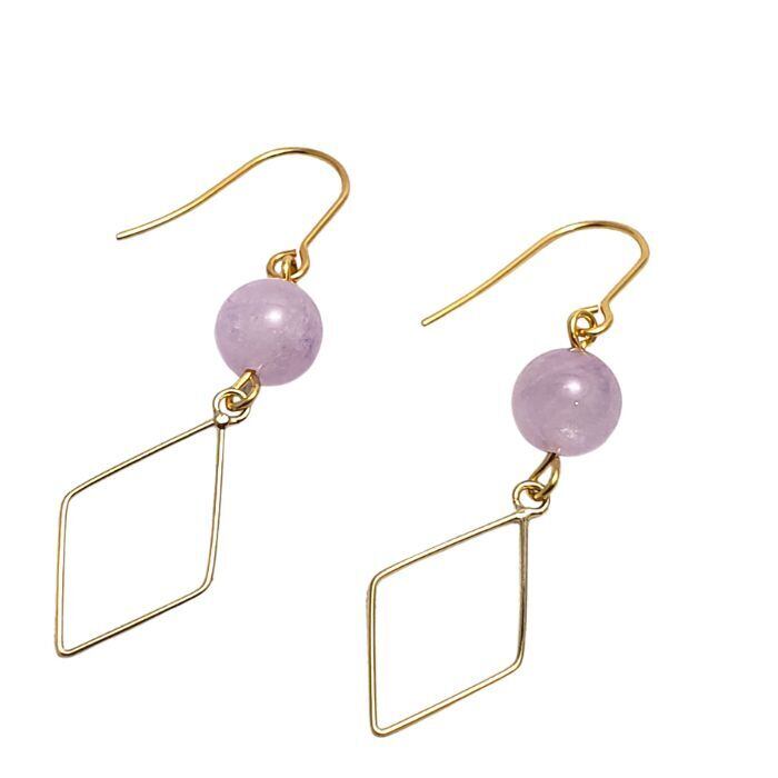 ラベンダーアメジスト パワーストーン ピアス 天然石 癒し 金運 恋愛運 ハンドメイド アクセサリー かわいい おしゃれ プレゼント 大人気 ピアス 金属アレルギー 対応 ギフト イヤリング変更可 送料無料