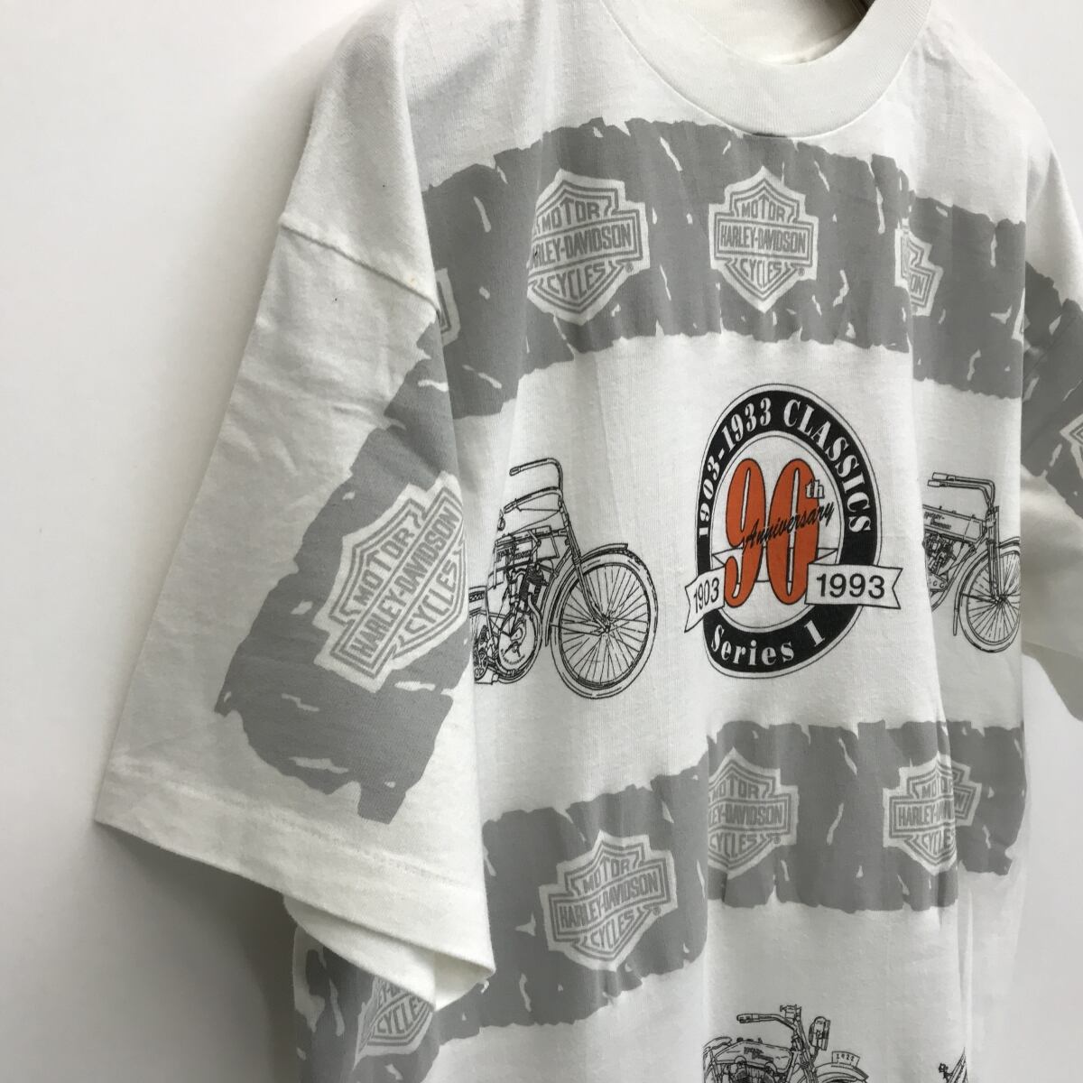 【vintage】90s HARLEY DAVIDSON Tシャツ　両面　総柄