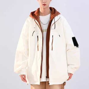 フード付きアウトドアカジュアルジャケットパーカー C10197