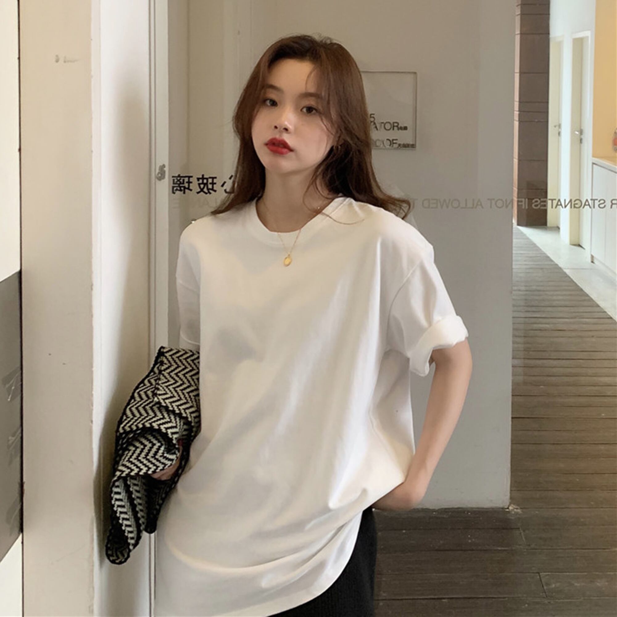 Tシャツ サマールーズスタイルカジュアルホワイトトップス 夏物 YY-ファッション79808399520