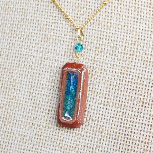 陶器ネックレス  みずたまりno.14 小窓