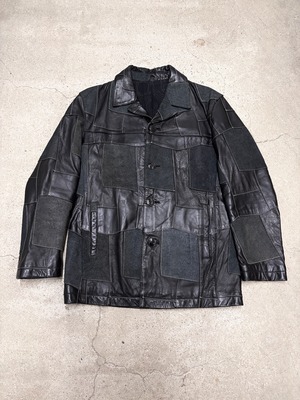 00s NEIGHBORHOOD/Patchwork Leather Jacket/M/パッチワ－クレザ－ジャケット/牛革/NBHD/ネイバーフッド