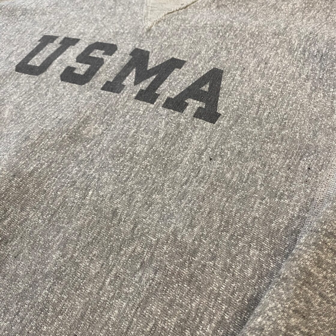 70s Champion USMA 単色タグ リバースウィーブ 前V スウェット M 