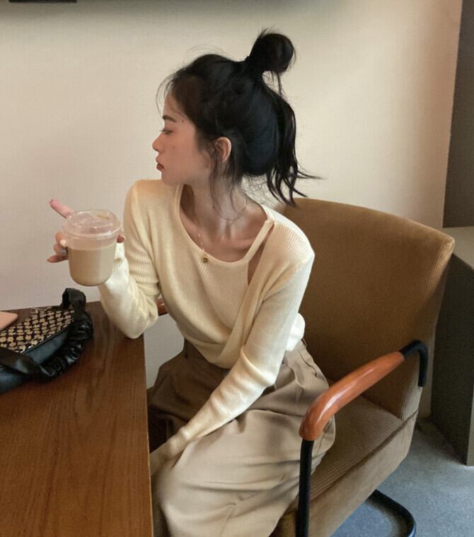 セーター オータムスタイル薄手ジャケット トップス ロング 秋物 モンロー90005763751