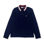 フランス製 LACOSTE ラコステ ワニ刺繍 鹿の子 長袖 ポロシャツ FR3/ネイビー メンズ