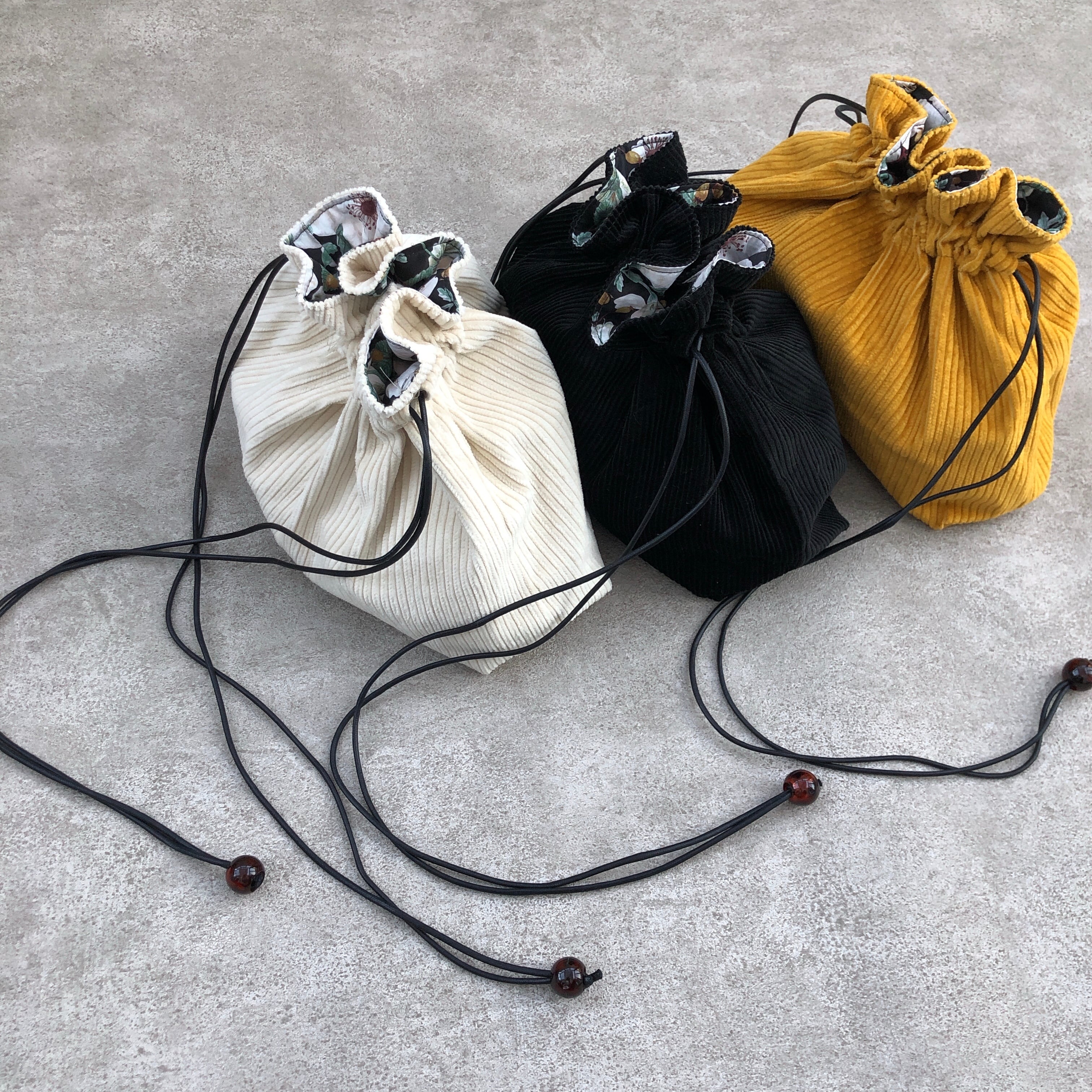 キルティング×リバティ丸底巾着 | Bff.factory