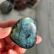 ラブラドライトハートシェイプ*天然石インテリア*6ハート型*置き物