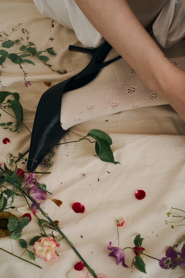 North pole Lyocell tights col.Floral white
