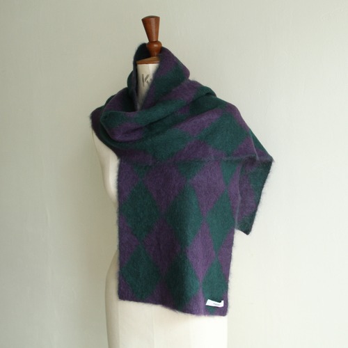 PHEENY  Kid Mohair Diamond Check Muffler