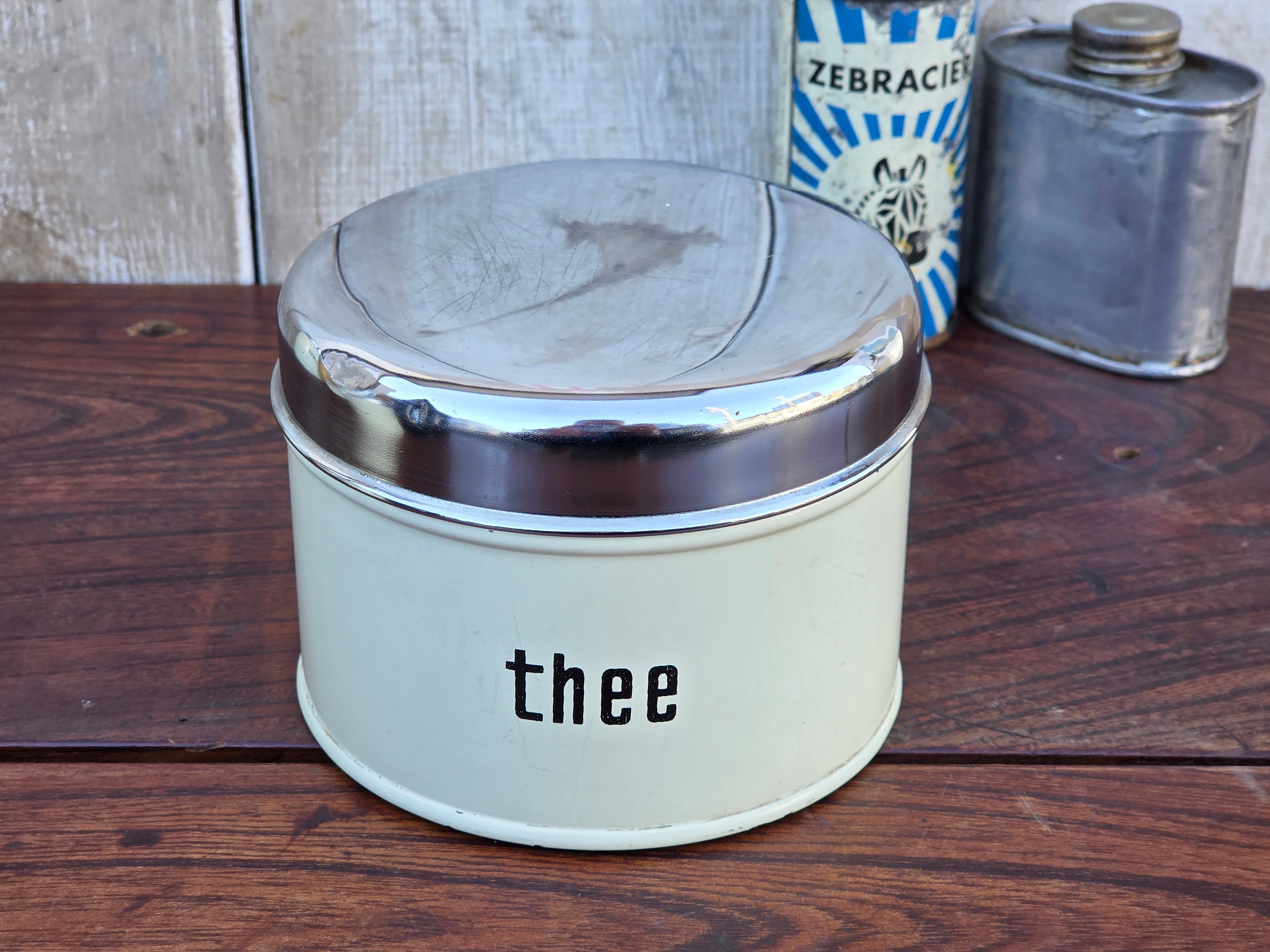 【Vintage】オランダ ブラバンシア スチールキャニスター Thee(ティー) /f207