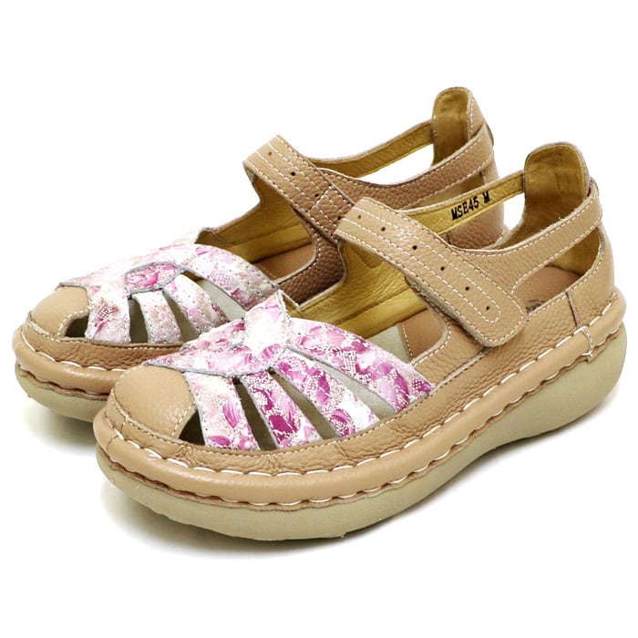 送料無料 ストラップパンプス レディース SS 春夏 新作 夏新作 秋新作 人気 流行 定番 2025 エスタシオン Estacion MSE45C 痛くない フラワープリント柄 本革 ベルクロ 歩きやすい レザーシューズ 疲れにくい マジックテープ 靴 MSE45C【ﾚﾃﾞｨｰｽ】Estacion～エスタシオン～・フラワープリント柄本革