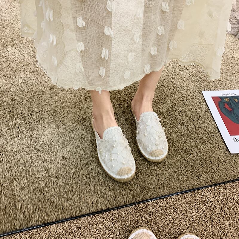 スプリングFlowerデザイン カジュアルサンダル 靴 シューズ 春物 フラワーデザイン フェイクシューズ24596794150