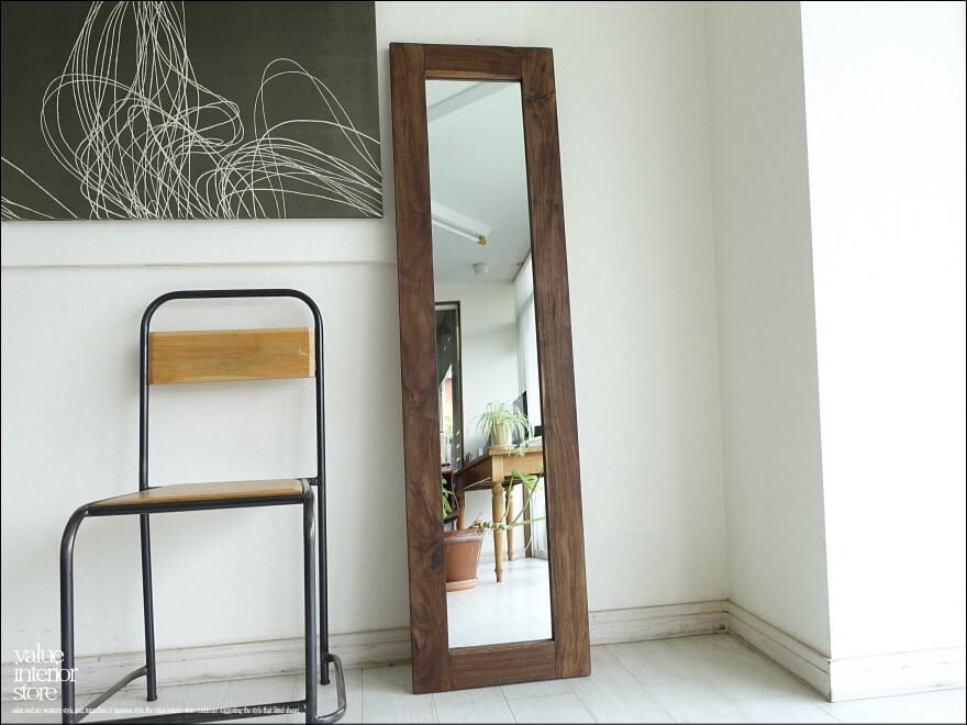 「 S様 サイズオーダー家具 」チーク総無垢 ミラーMed 姿見 鏡 全身鏡 壁掛け シンプル 手作り 銘木家具