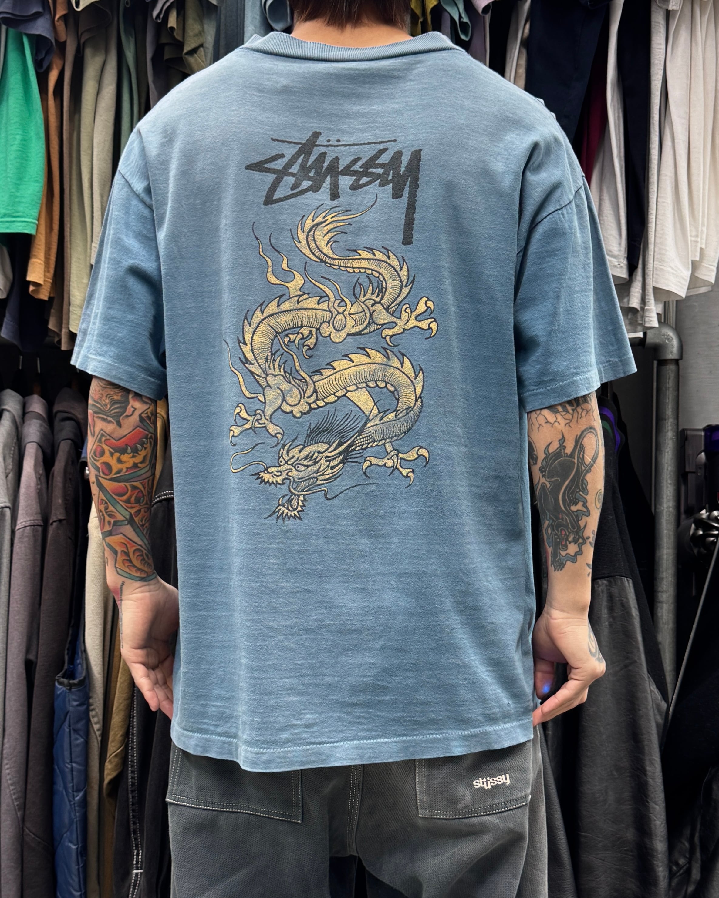 00's old stussy Design Open Collar Shirt “25 Anniversary” “CHANGO