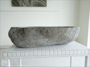 手洗鉢 自然石 洗面ボウルL-A61 洗面器 手洗いボウル 手洗い器 ウォッシュボウル 洗面資材 洗面材料 W57 x D37.5 x H15cm idawash