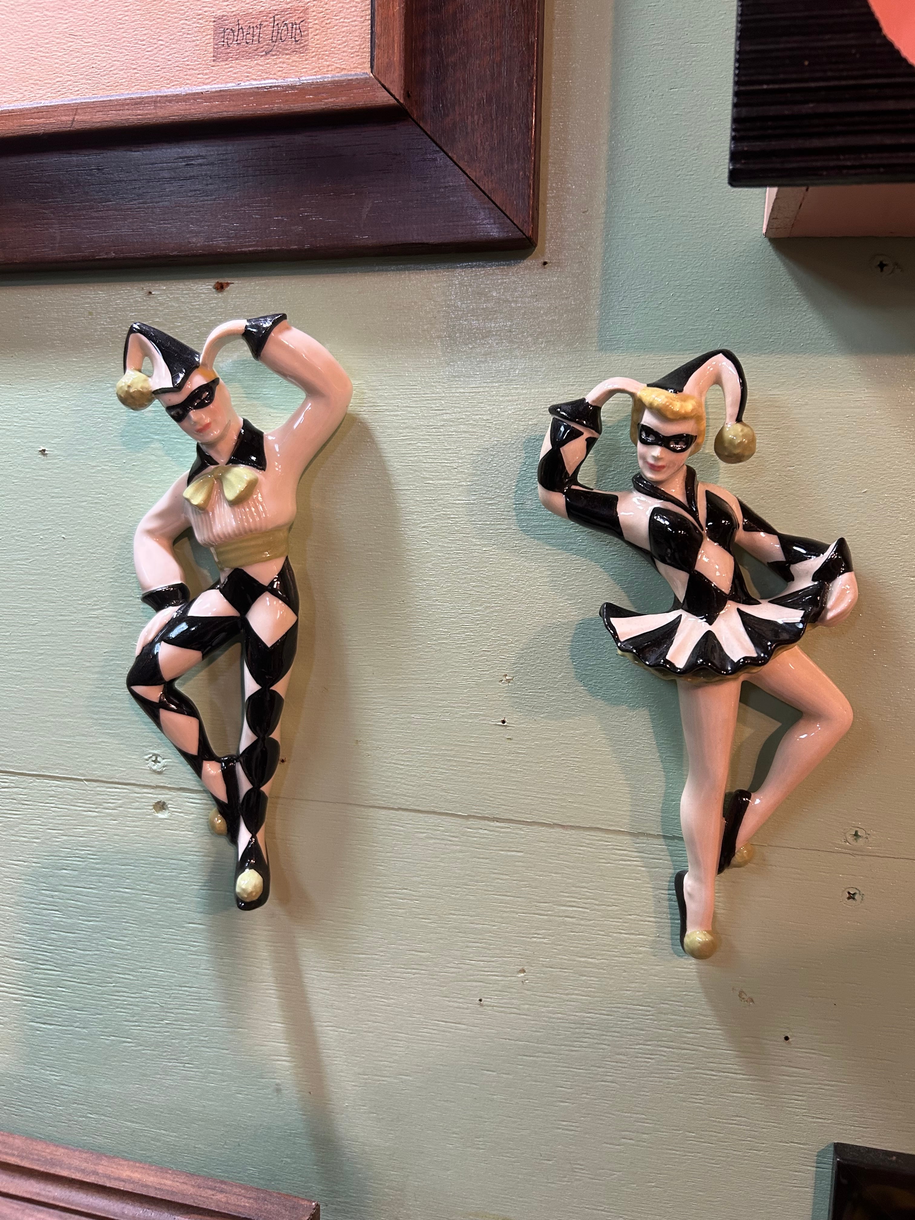 50s VINTAGE Harlquin wall decor