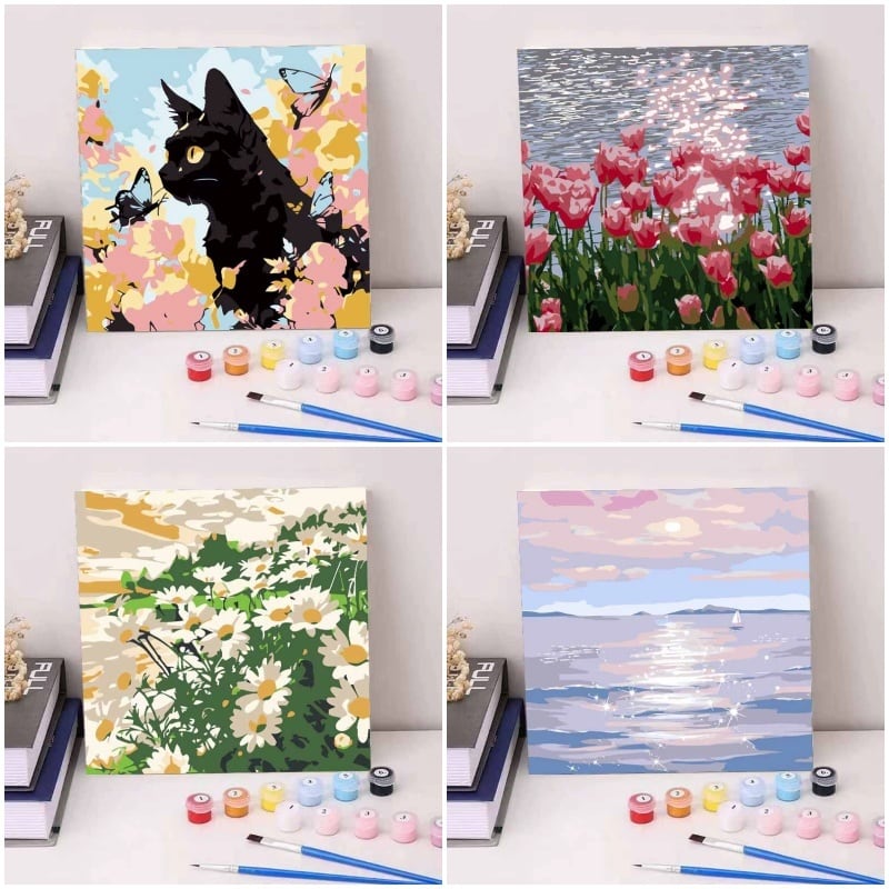 大人の塗り絵 ぬりえ アクリル絵の具 カラーリングブック 花 風景