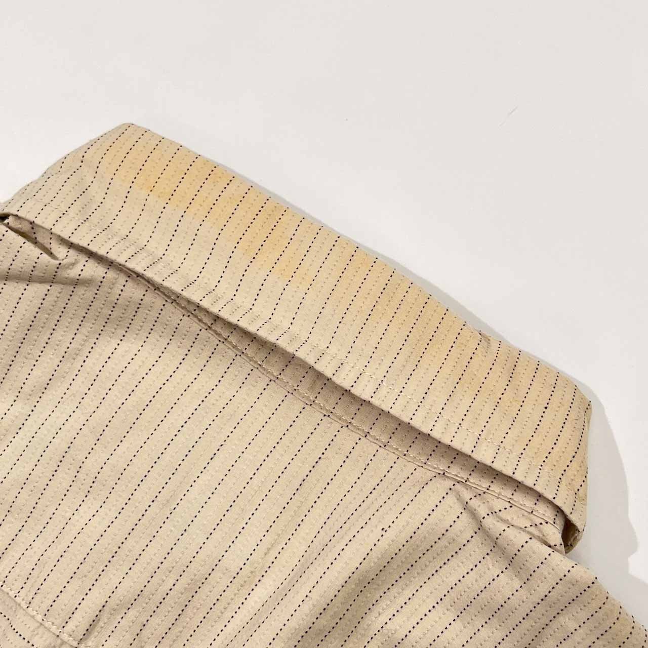 R.NEWBOLD アールニューボールド ボーダー 長袖シャツ L/ベージュ系 メンズ