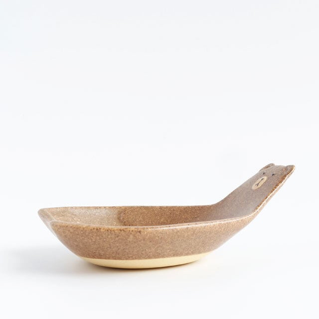 茶色いこぐまのおしゃもじ皿 陶器 よしざわ窯 | うつわと暮らし｜M's