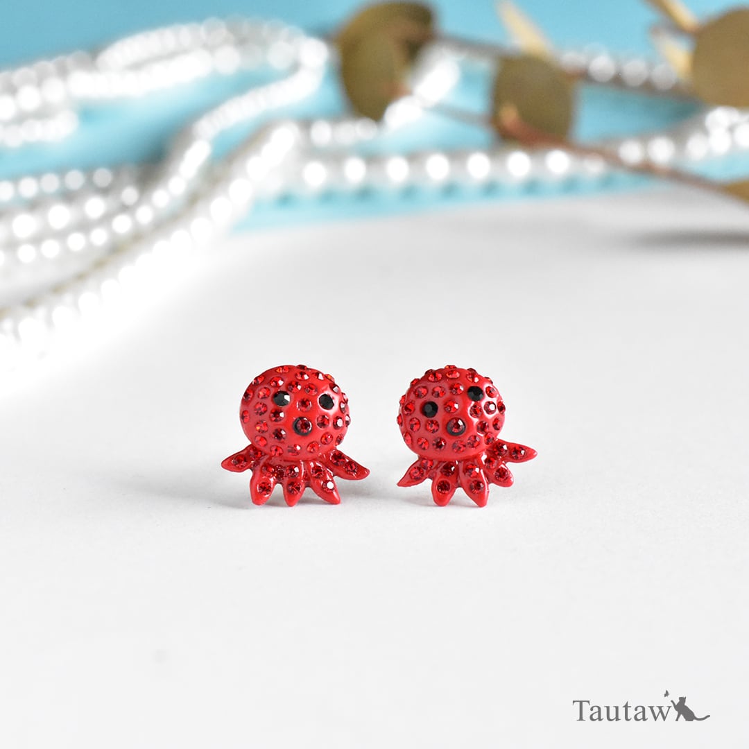 タコ×タコ】ピアス・イヤリング｜プレシオサ使用 受注生産 | Tautaw
