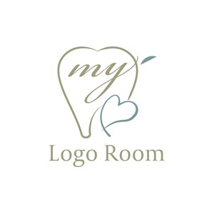 No689 myと歯のロゴ【アルファベット、M、Y、シンプル、ナチュラル、自然、歯医者、デンタル、クリニック、ホワイトニング、矯正】