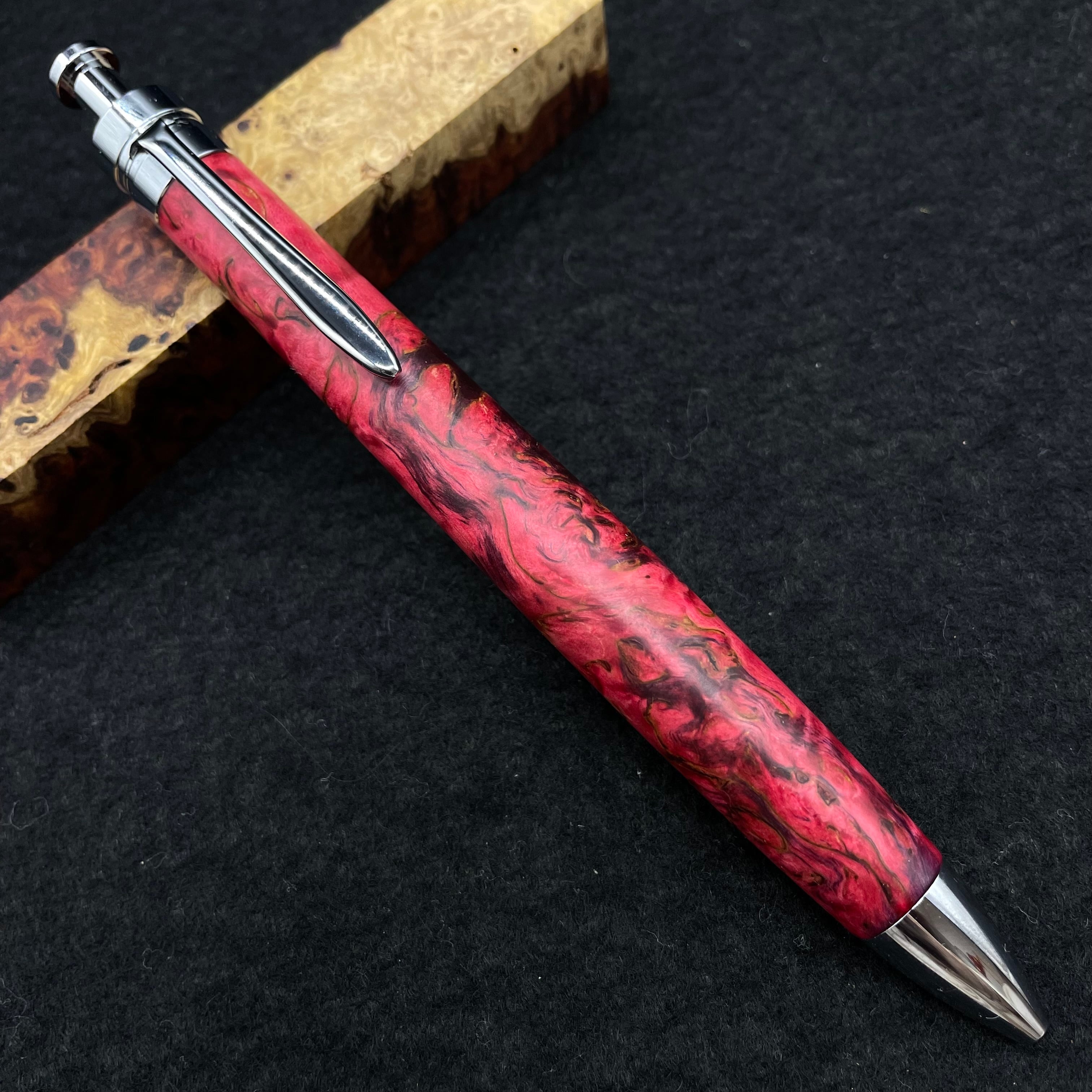 スタビライズドウッド メイプルバール】木軸ペン 三神シャープ1000