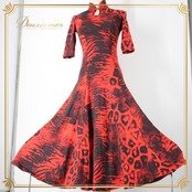 社交ダンス 衣装 スタンダード ドレス ワンピース レッスンウェア パーティドレス オールシーズン 赤 黒 レッド系 ブラック系 派手 発表会 ダンス衣装 フレアドレス レッスン着 フォーマル 衣装レッスン パーティー用 派手目立つ 色鮮やか ショートスリーブ 伸縮性 大人用 Lサイズ 大きいサイズ 体型カバー セクシー ダンスウェア レディース ルームウェア ステージ衣装 クリスマスパーティー