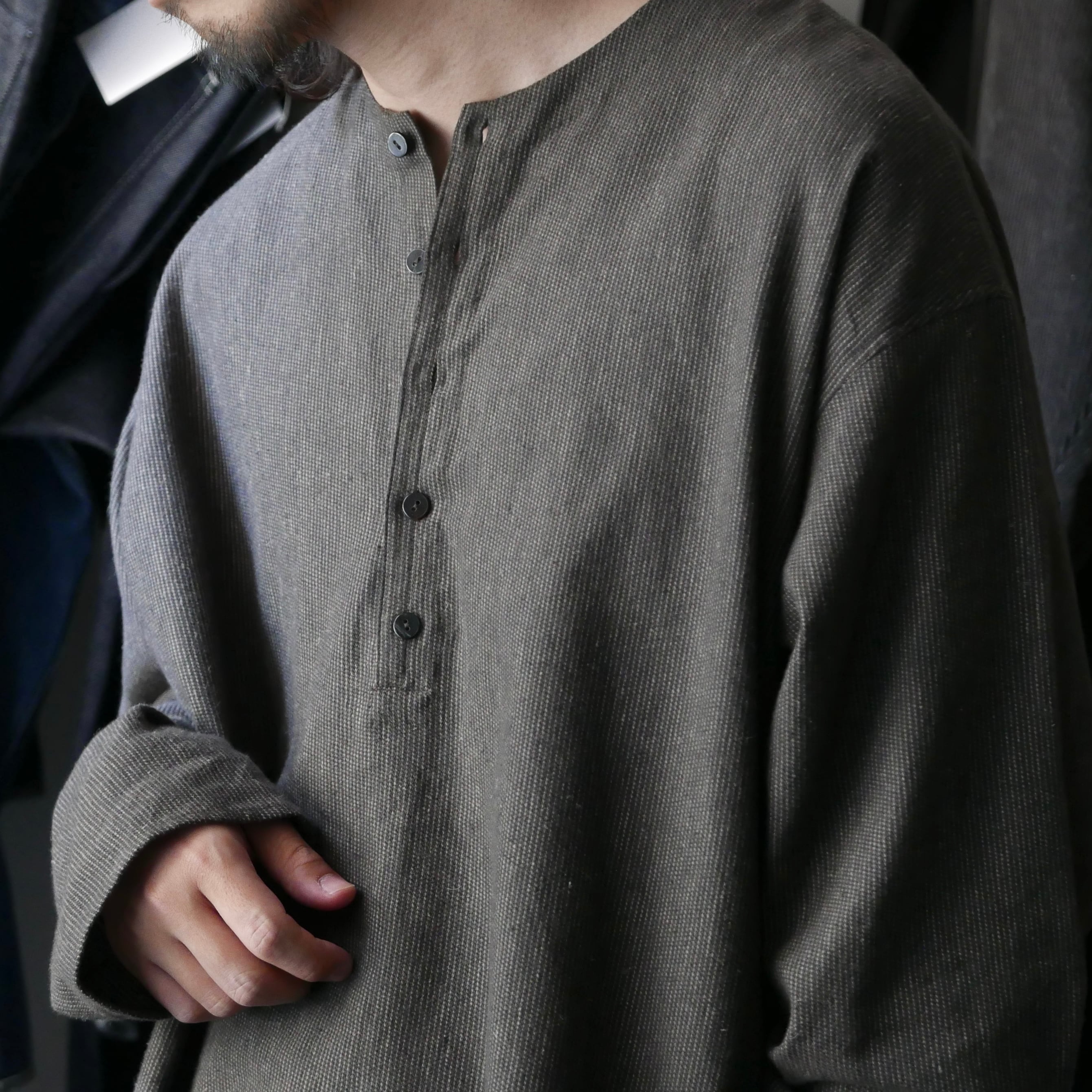 Jurgen Lehl (ヨーガンレール) cotton × hemp pullover shirt